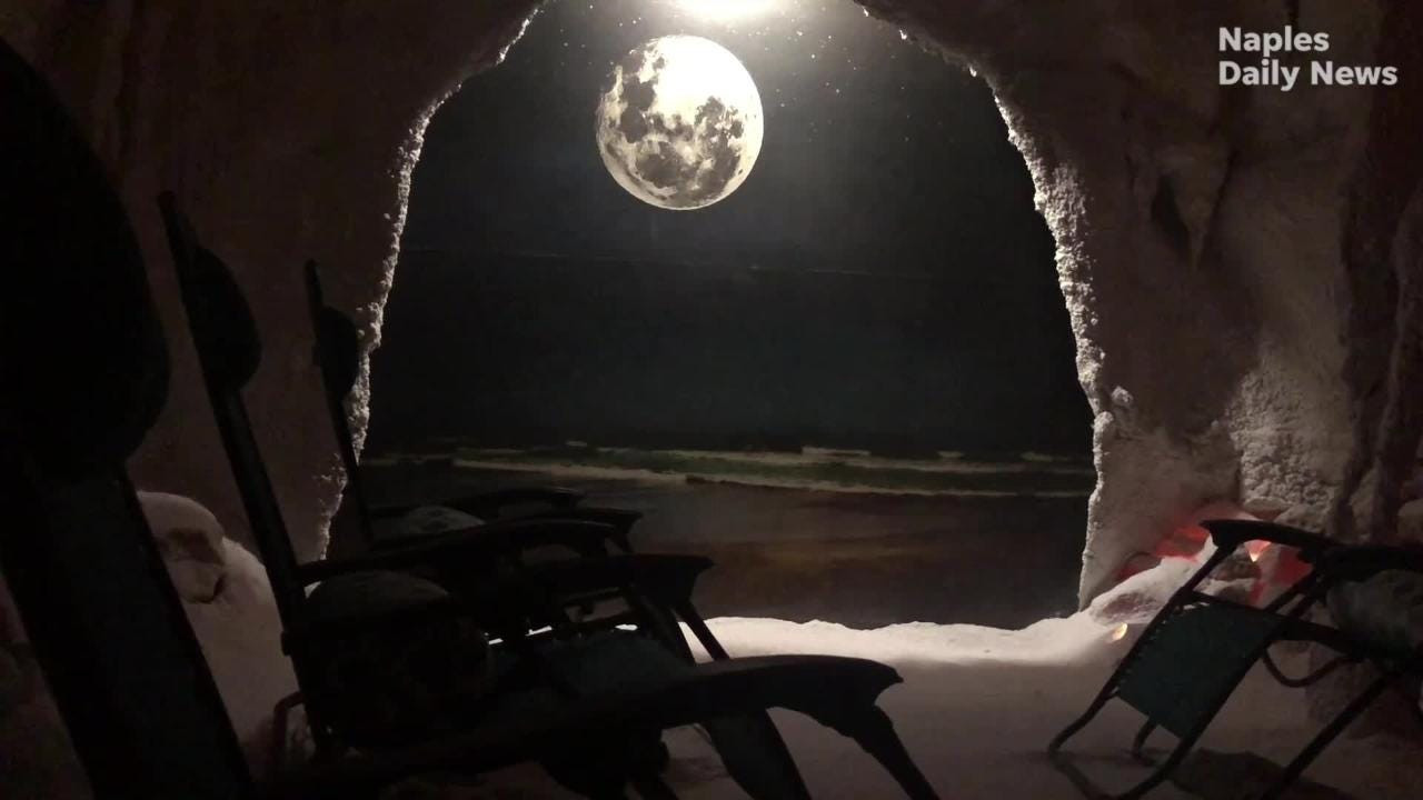 Interior view of a Himalayan salt cave at Ozana Spa, Manalapan, NJ, showcasing Himalayan salt brick walls and floor for halotherapy.