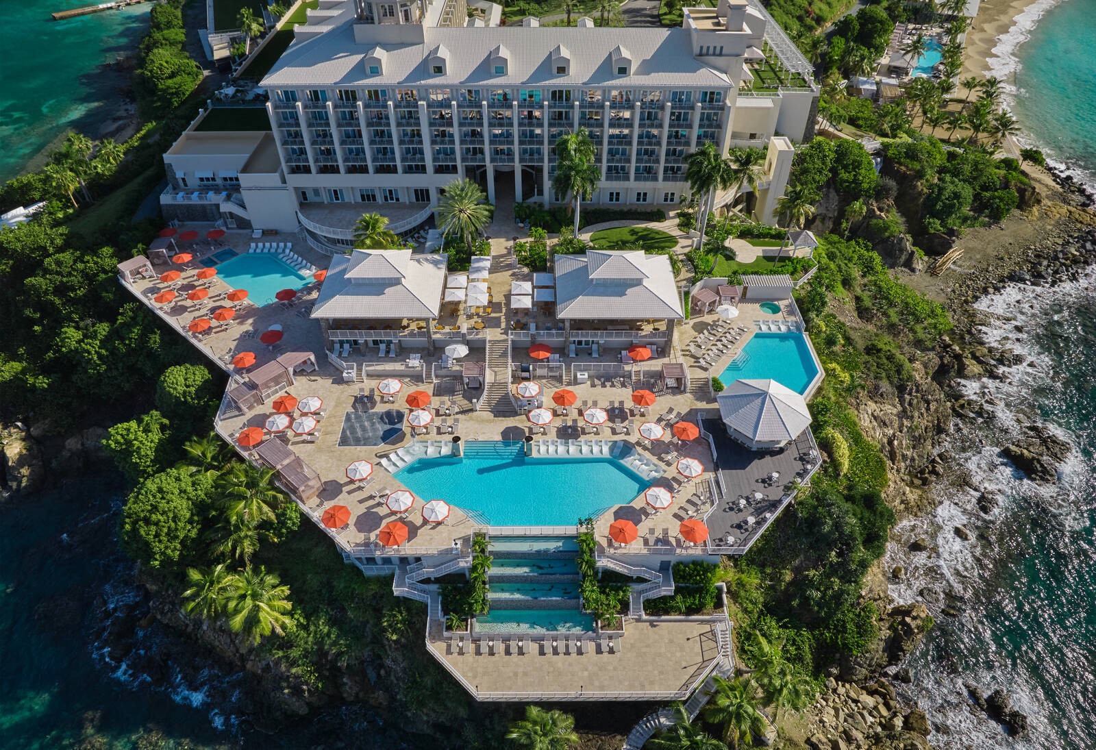 Aerial view of The Westin Beach Resort & Spa at Frenchman's Reef in St. Thomas, USVI.