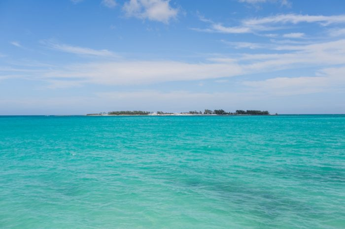 Ocean view from a balcony at Sandals Royal Bahamian Spa Resort.