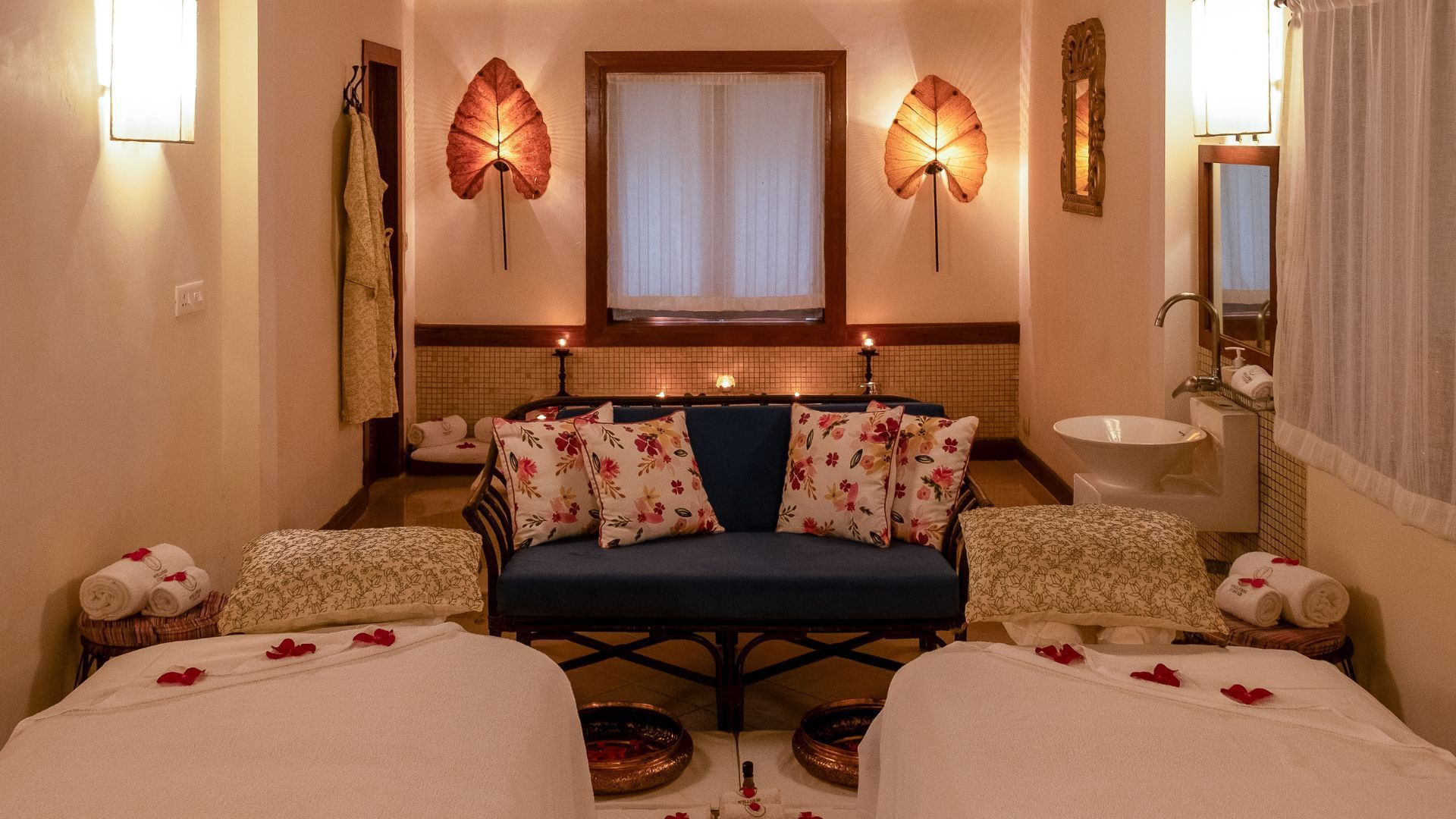 Tranquil spa setting at Taj Fort Aguada Goa, offering luxury Ayurvedic treatments