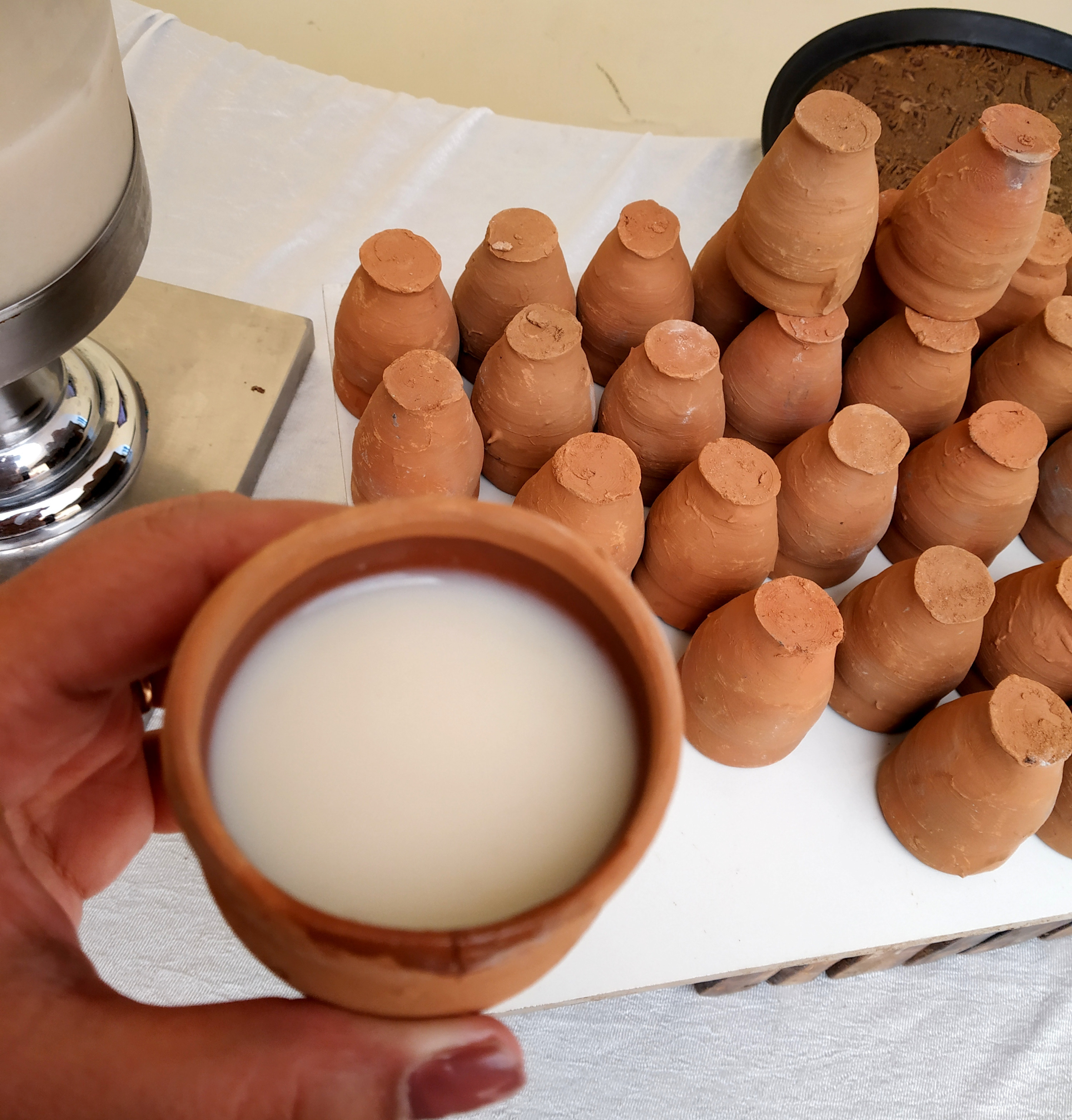 A refreshing welcome drink, Thandai, often enjoyed during festive occasions.