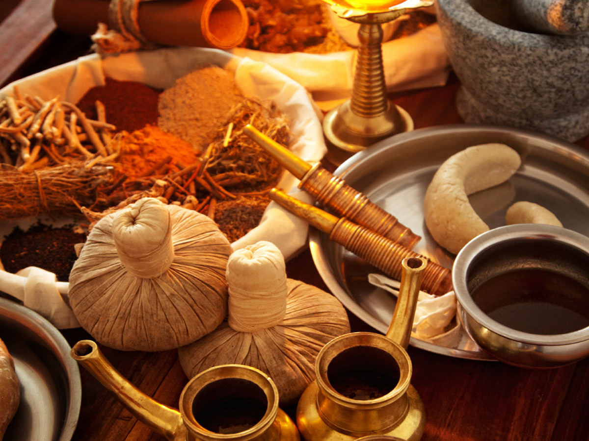 Selection of healthy Ayurvedic food, representing the Veda Diet Plan offered at the spa center in Delhi.
