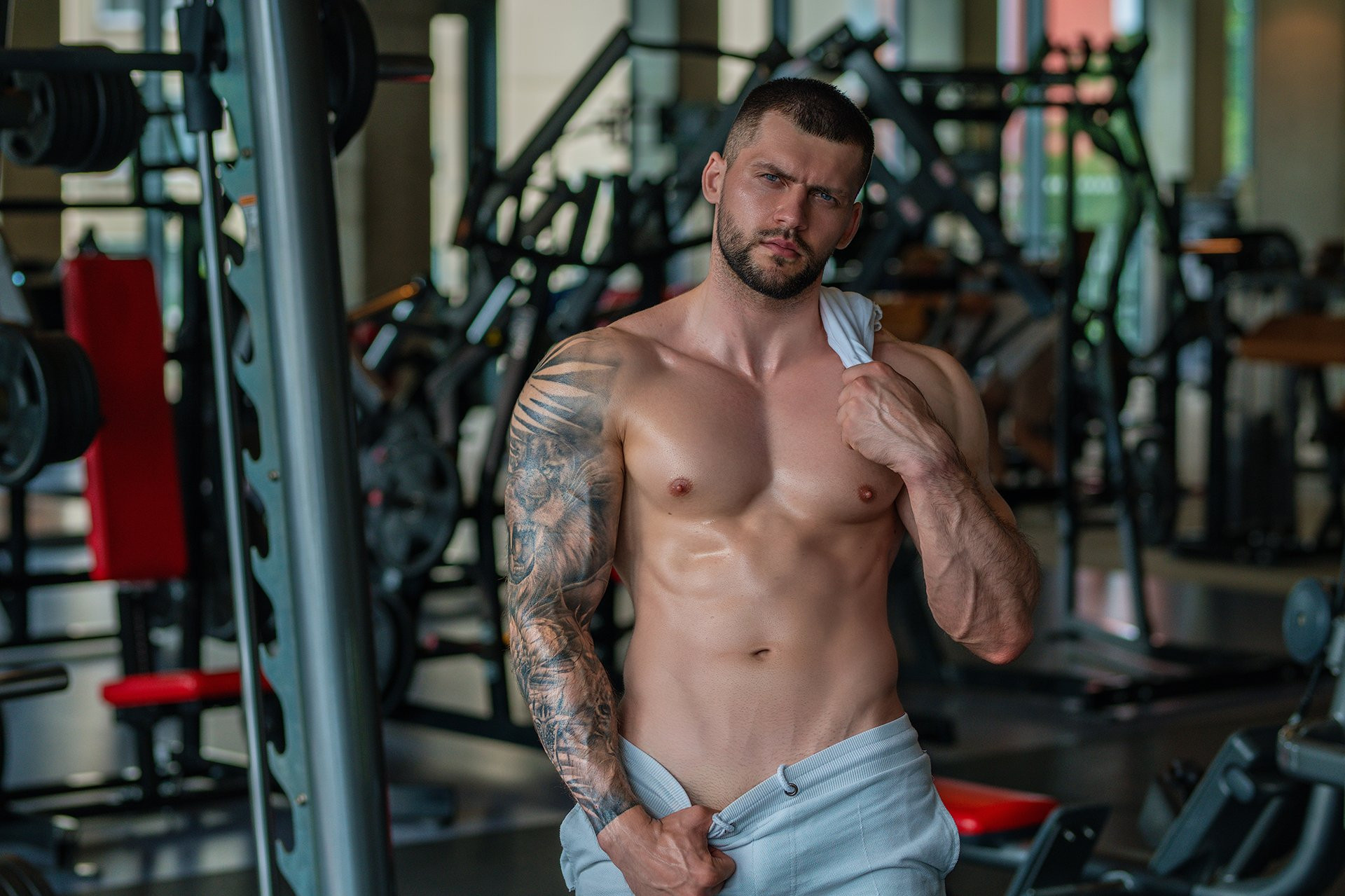 Man Lifting Dumbells