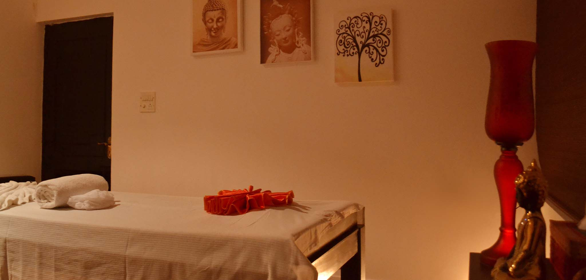 Massage therapy room at Body Raaga Wellness Spa