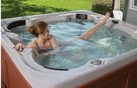 Woman smiling in exercise spa