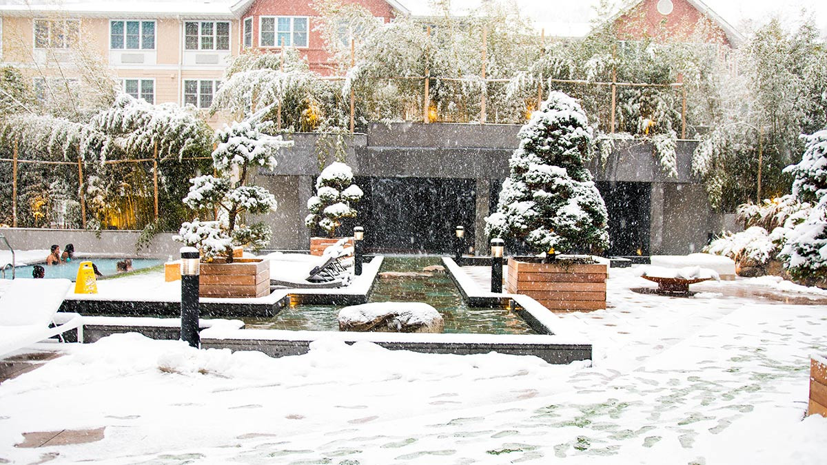 Snowy day at Sojo Spa Club